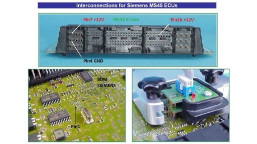 BMW X3 E83 2.5L (M54B25) Siemens MS45 - ECU and BDM pinout