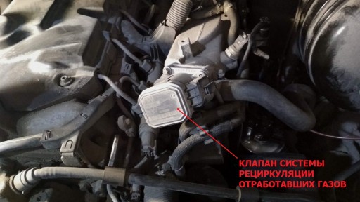 Mercedes Benz Sprinter 308CDI W909 2.2L OM646 - Расположение клапана ЕГР