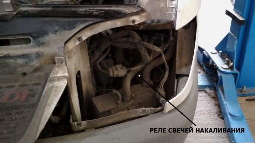 Mercedes Benz Sprinter 308CDI W909 2.2L OM646 - Расположение реле свечей накаливания