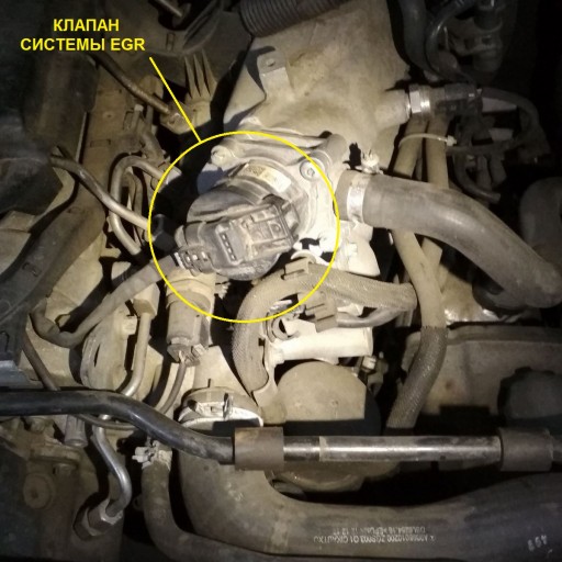 Mercedes Benz Sprinter 411CDI W909 2.2L OM646 - Расположение клапана ЕГР