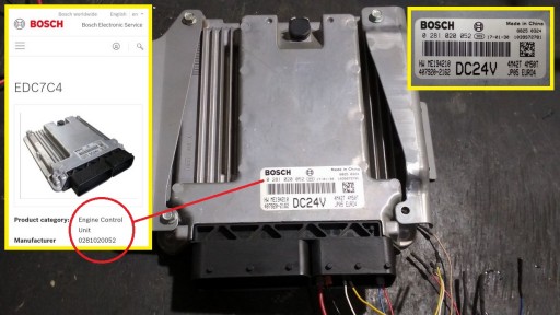 MMC Fuso Canter, ЭБУ Bosch EDC16C31 (EDC7C4) - Подключение на столе