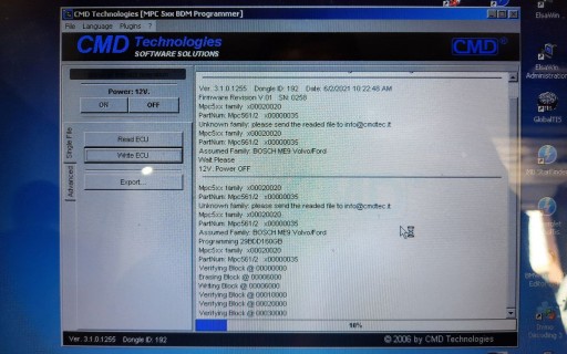 ECU Bosch ME9.6.2 writing FLASH memory S29CD016J